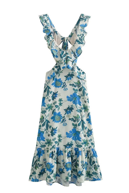 Alma hansen | Elegant Summer Maxi Dress - Sleeveless with Ruffle Straps - Image 8