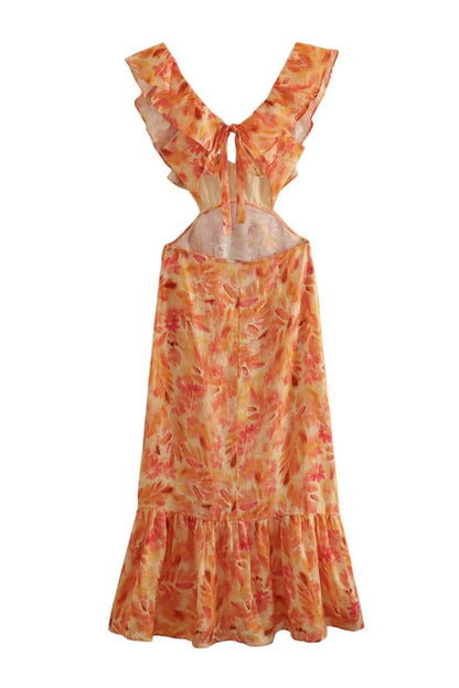 Charlotte - Feminine Bretele Volan Maxi Rochie Vară