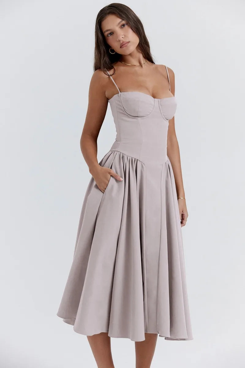 Jutte - Rochie Midi Fără Mâneci pentru Femei