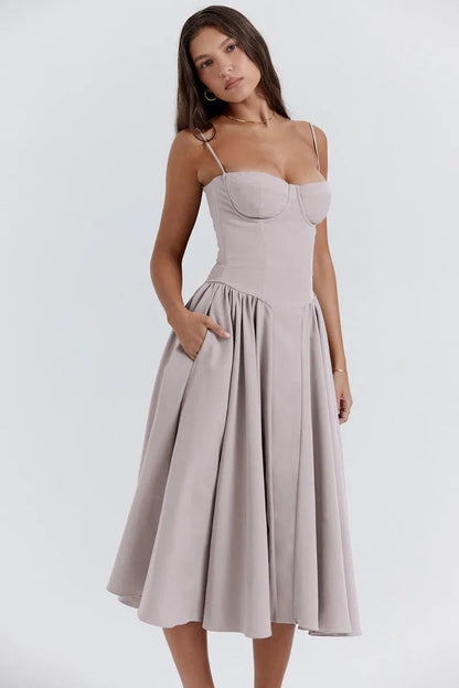 Jutte - Rochie Midi Fără Mâneci pentru Femei