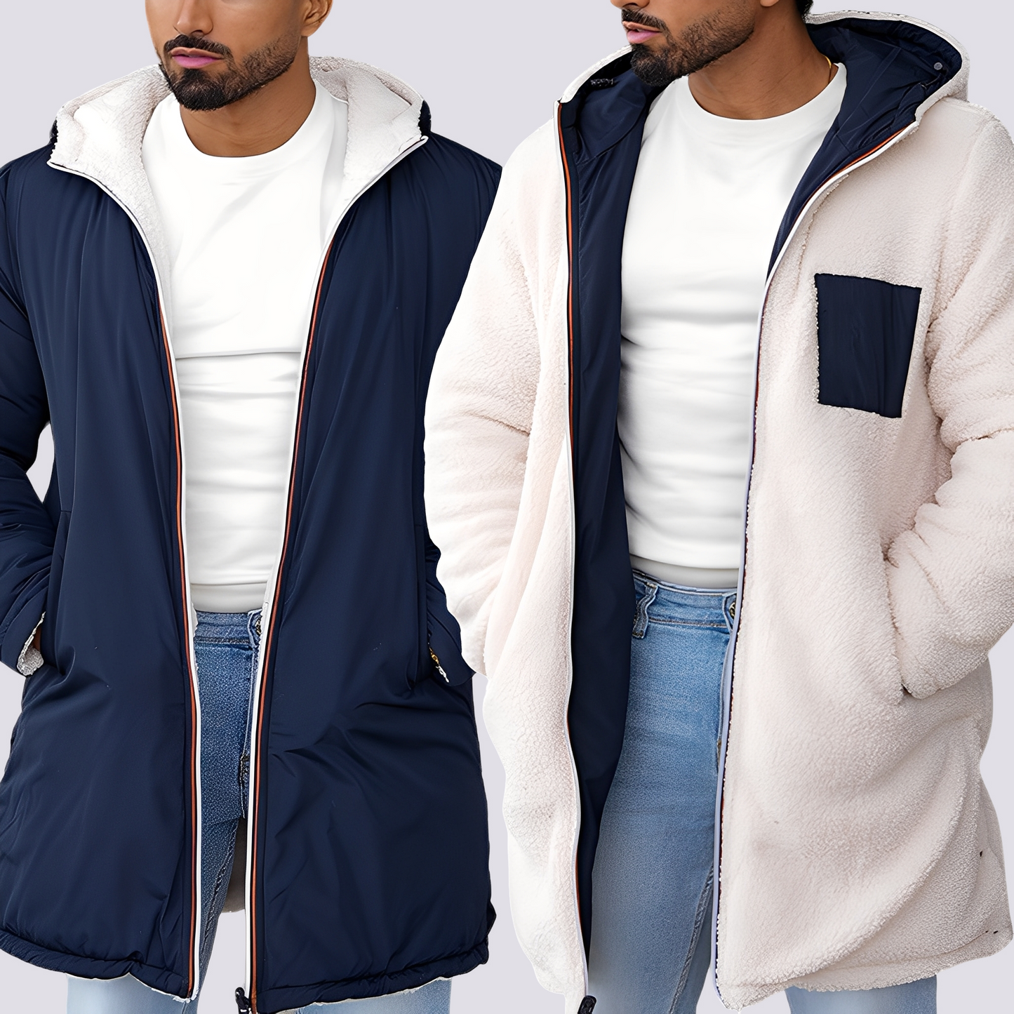 Hubert - Jachetă modernă reversibilă cu glugă pentru bărbați