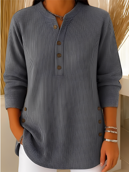 Jocelyn - Pulover tricotat lejer cu nasturi pentru femei