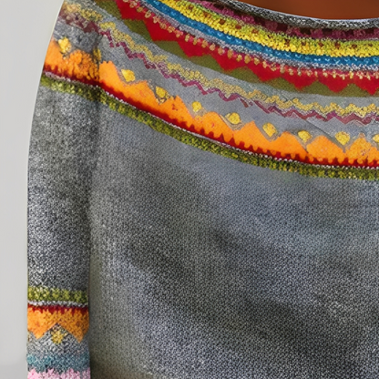 Stéphanie - Pulover elegant cu motive pentru femei