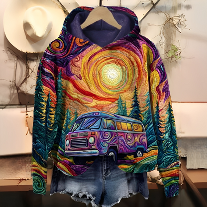 Séraphine - hanorac cu glugă imprimat digital pentru femei