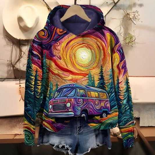 Séraphine - hanorac cu glugă imprimat digital pentru femei