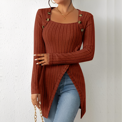 Alfreda - Top tricotat cu nasturi pentru femei