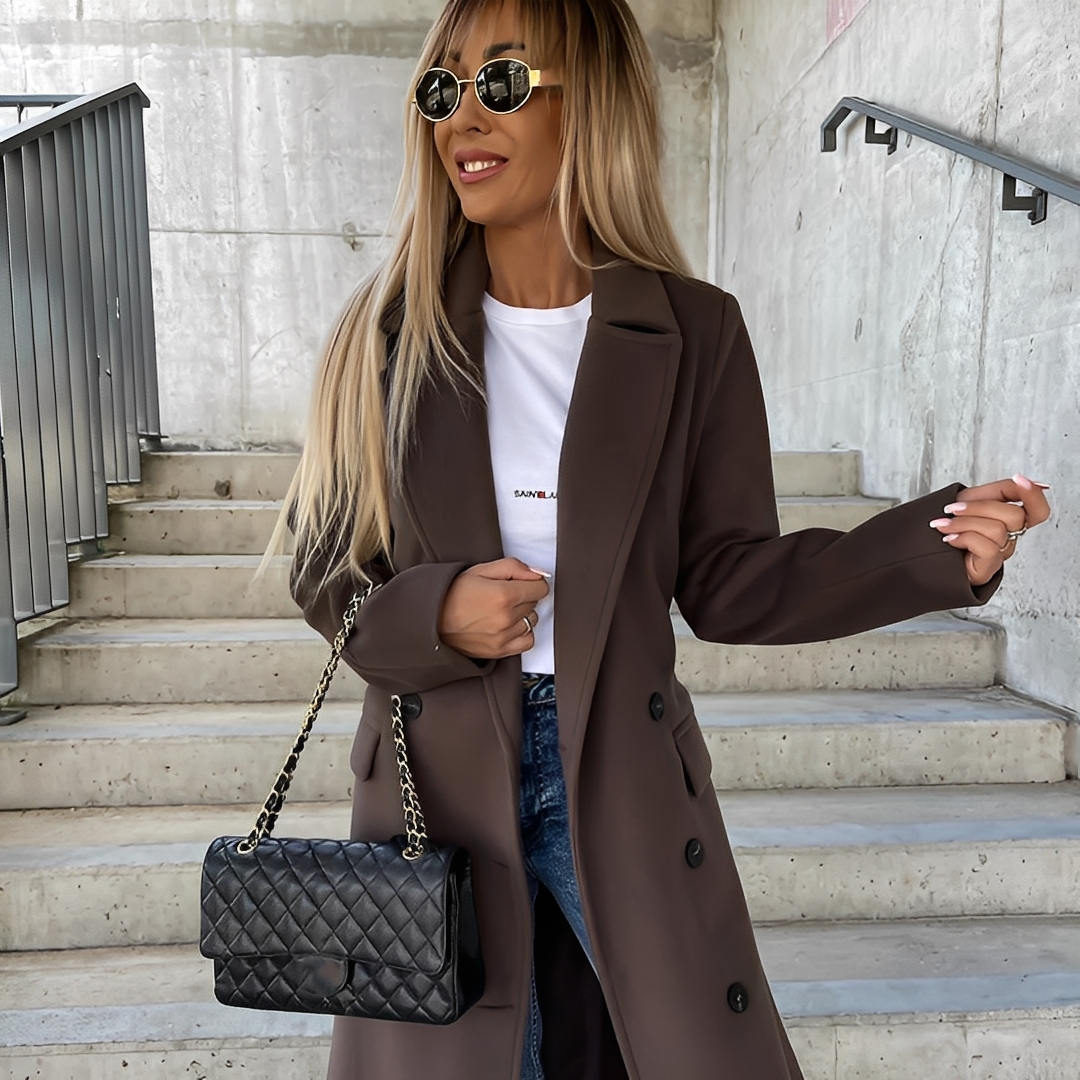 Lydie - Trench-coat clasic cu mâneci lungi pentru femei