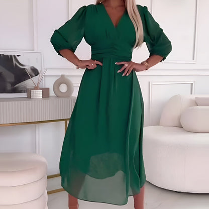 Abigail – Rochie vaporoasă din șifon cu aspect de mătase