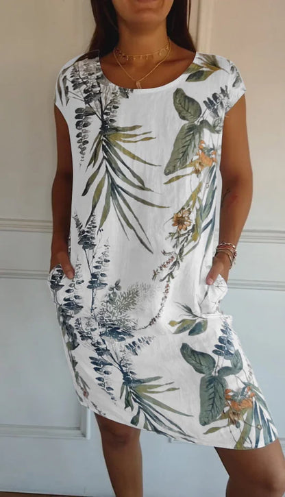 Britt – Rochie cu imprimeu și decolteu rotund