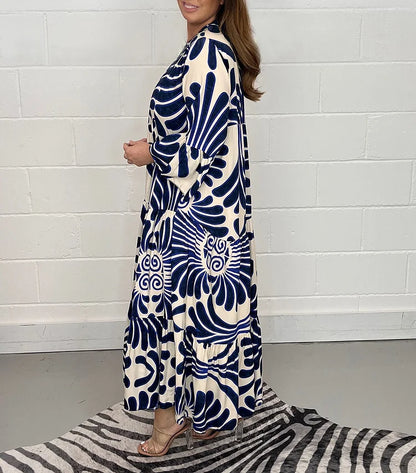 Petra - Elegant Rochie Maxi cu Nasturi