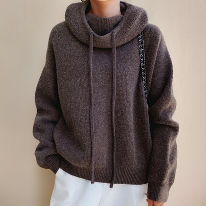 Eden - Elegant Pulover cu Guler Înalt din Lână Merino