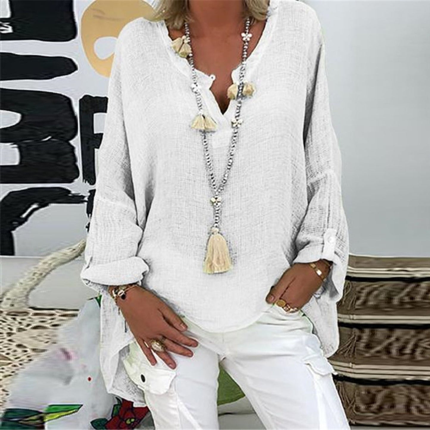 Mia – Bluza elegantă din in