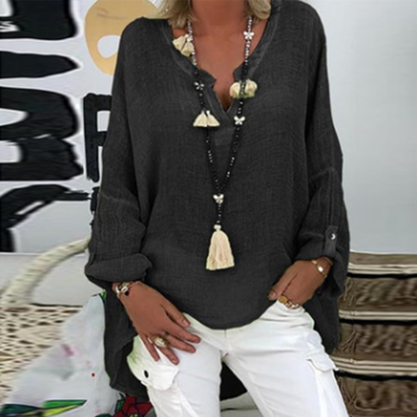 Mia – Bluza elegantă din in