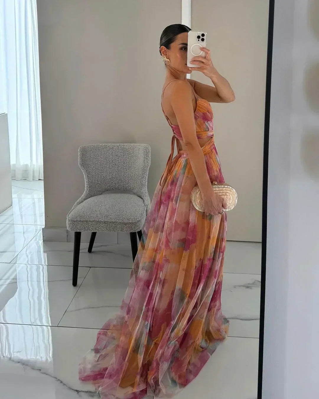 Brienne - Rochie Maxi Damă, Elegantă & Stratificată