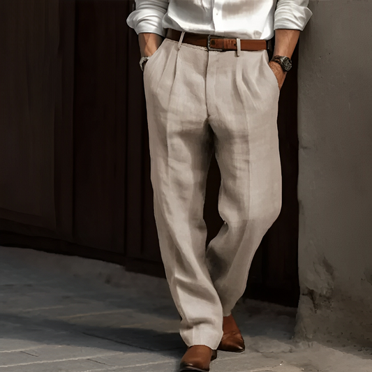 Zaiden - Pantaloni retro cu picior drept pentru bărbați