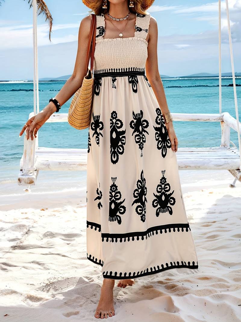 Yara – Rochie maxi Desert wind cu croi aerat