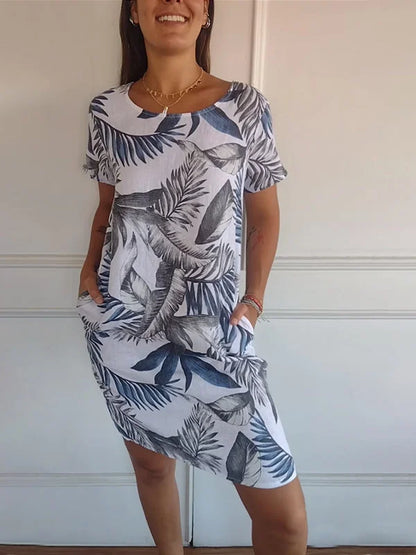 Britt – Rochie cu imprimeu și decolteu rotund