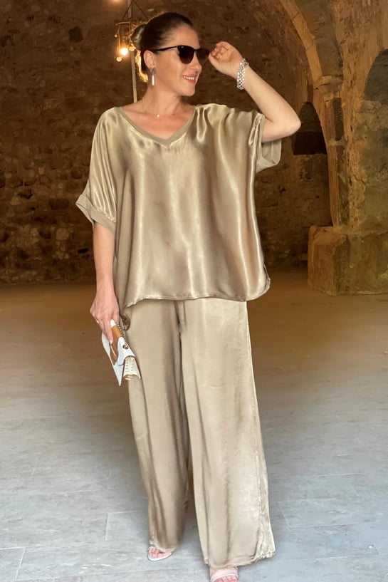 Noelia – Set Două Piese din Satin Moale și Mătăsos