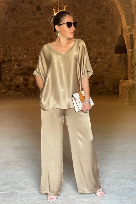 Noelia – Set Două Piese din Satin Moale și Mătăsos