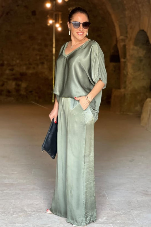 Noelia – Set Două Piese din Satin Moale și Mătăsos