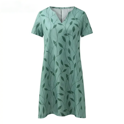 Melody - Mini-Rochie Damă Model Frunze Mâneca Scurtă