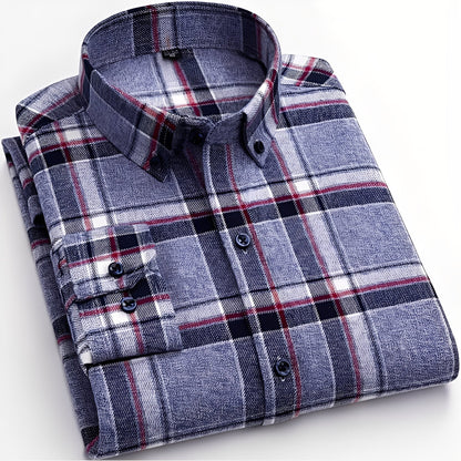 Nikolas - Cama?a casual în carouri din bumbac pentru barba?i