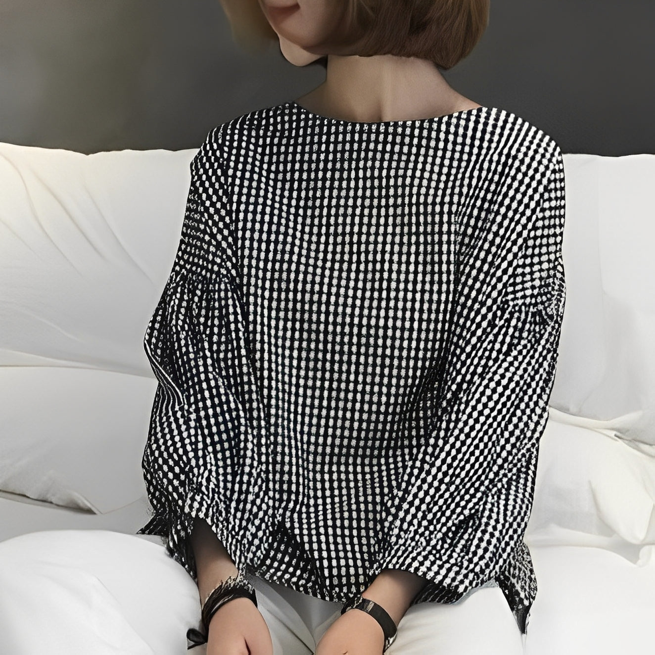 Tahlia - Cămașă casual cu carouri și design asimetric pentru femei