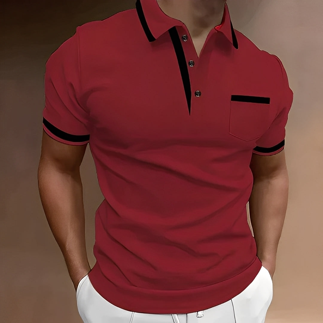 Callahan - Tricou polo elegant cu buzunar pentru barba?i