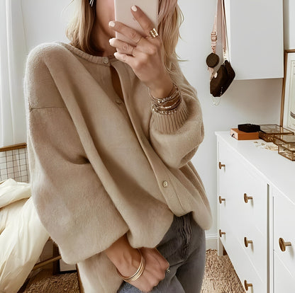 Mildred  - Cardigan tricotat oversize cald pentru dame