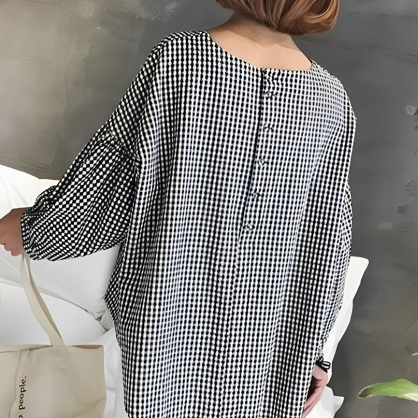 Tahlia - Cămașă casual cu carouri și design asimetric pentru femei