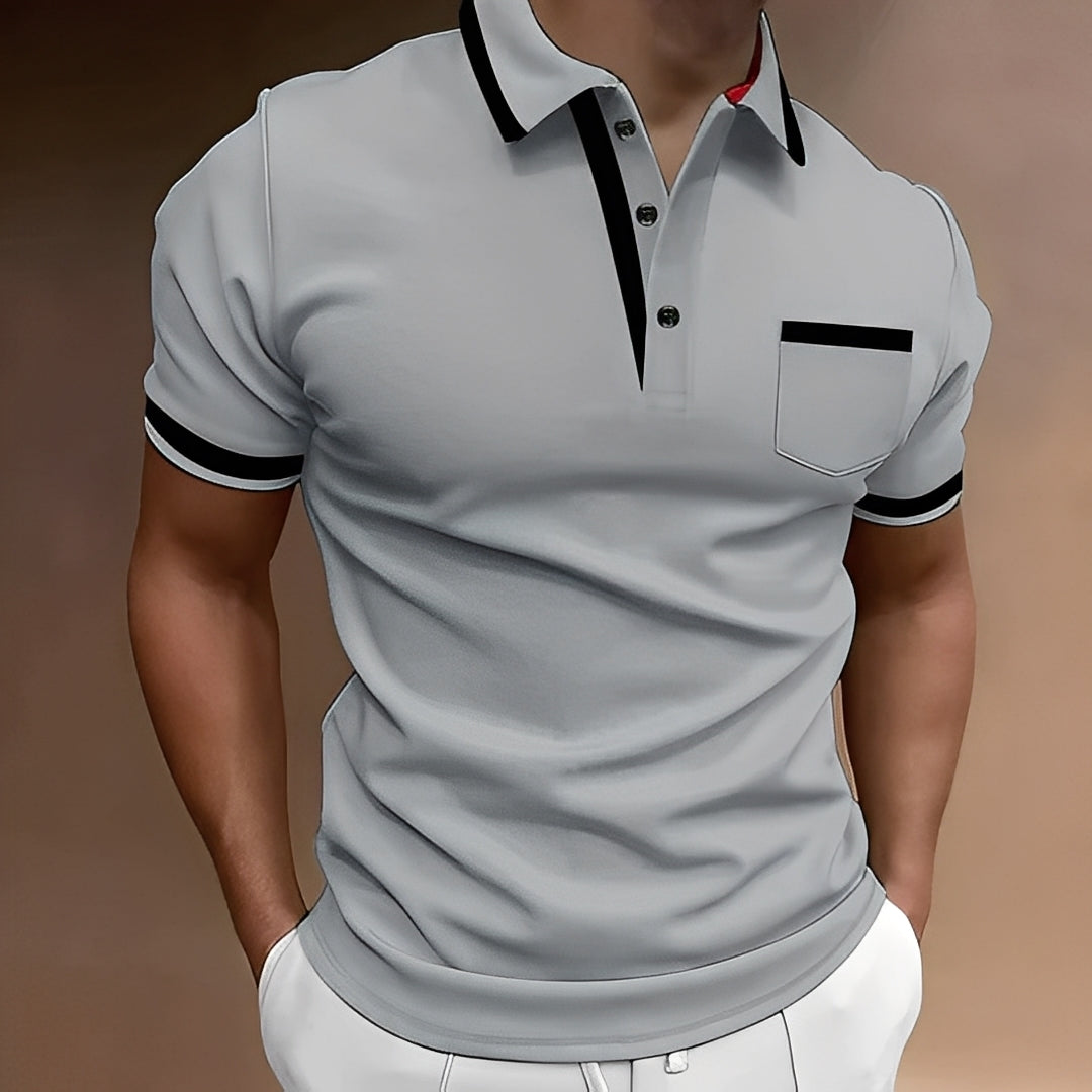Callahan - Tricou polo elegant cu buzunar pentru barba?i