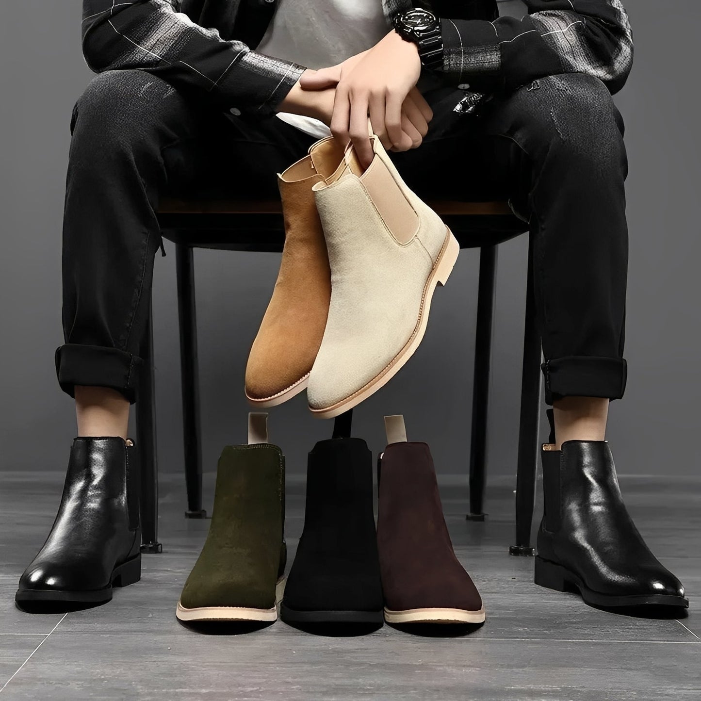 Willard - Stiluri Chelsea Cizme din Piele Întoarsă pentru Bărbați