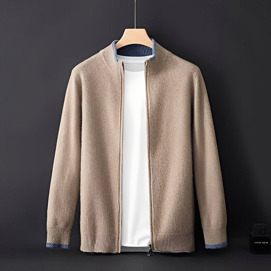 Eugene - Jachetă modernă din cashmere cu fermoar pentru bărbați