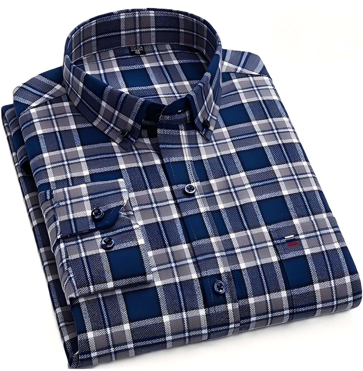 Nikolas - Cama?a casual în carouri din bumbac pentru barba?i