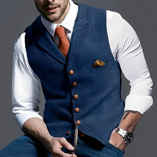Arnold - Elegantă vestă îngustă cu model în carouri pentru bărbați