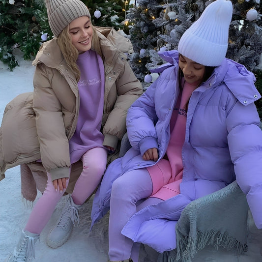 Jacquelyn - Jachetă lungă stilată cu glugă pentru femei