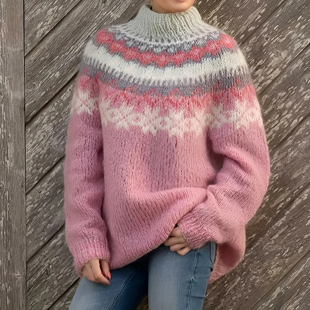 Arline - Pulover Jacquard în stil islandez pentru dame
