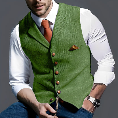 Arnold - Elegantă vestă îngustă cu model în carouri pentru bărbați