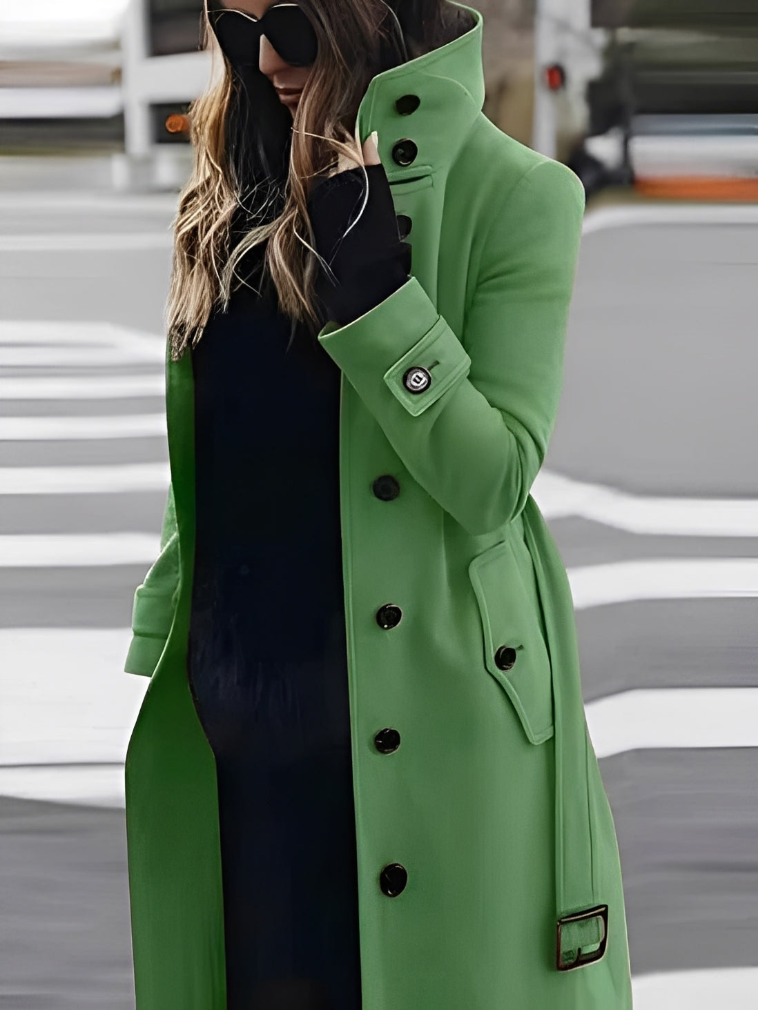 Mikaela - Elegant, slim tăiat palton de lână pentru femei