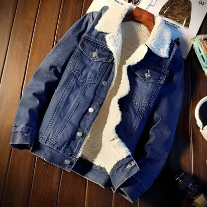 Robbie - Clasică Jachetă din Denim și Fleece pentru Bărbați