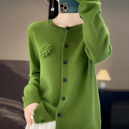 Helena - Pulovere stil casmir cu model floral pentru femei