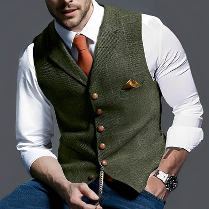 Arnold - Elegantă vestă îngustă cu model în carouri pentru bărbați