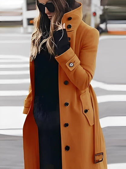 Mikaela - Elegant, slim tăiat palton de lână pentru femei