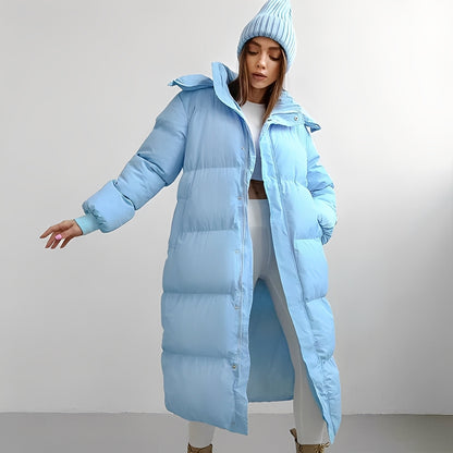 Jacquelyn - Jachetă lungă stilată cu glugă pentru femei