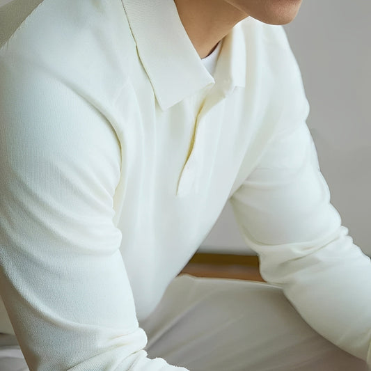 Anton - Pulover lejer de lână cu guler revers pentru bărbați