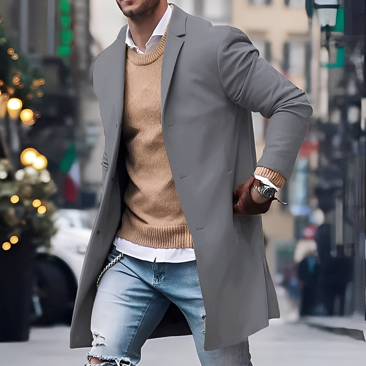 Kenyon - Trench elegant cu nasturi pentru bărbați