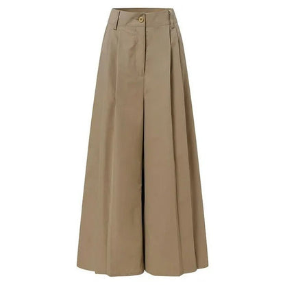 Rivka – Pantaloni cu Picior Larg cu Drapaj Moale