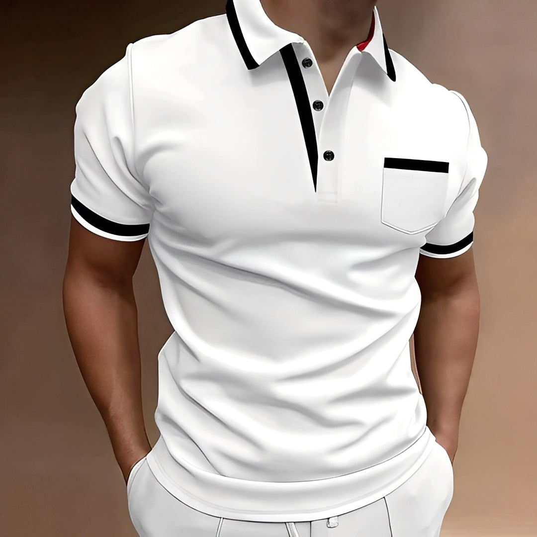 Callahan - Tricou polo elegant cu buzunar pentru barba?i