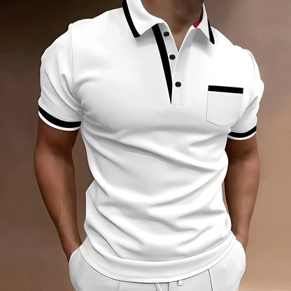 Callahan - Tricou polo elegant cu buzunar pentru barba?i