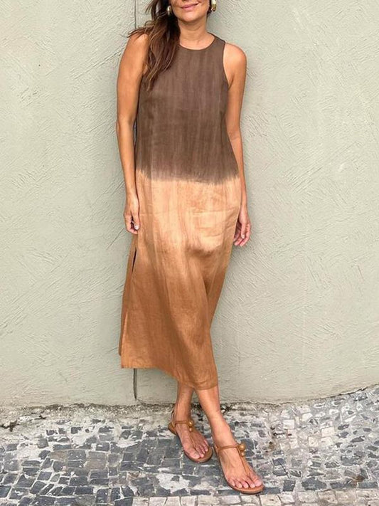 Mabelle - Rochie fără mâneci cu croială lejeră și tie-dye